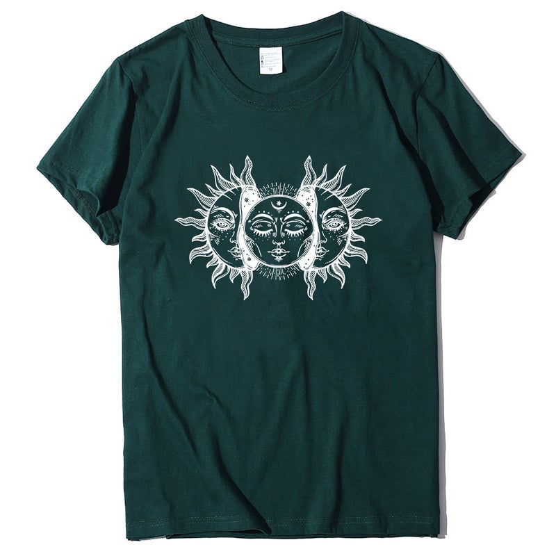 Helios Art Printed in stock Crewneck T-Shirt Cross-border plus size European and American Men's and Women's Trendy Short Sleeve - Image 1