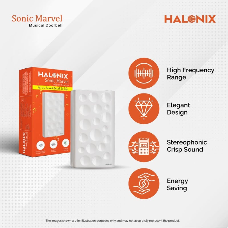 Halonix Sonic Marvel Church Bell for Door | Musical Bell for Home | Ding Dong Bell for Home | Door Bell | Battery Door Bell | Pack 1 - Image 4