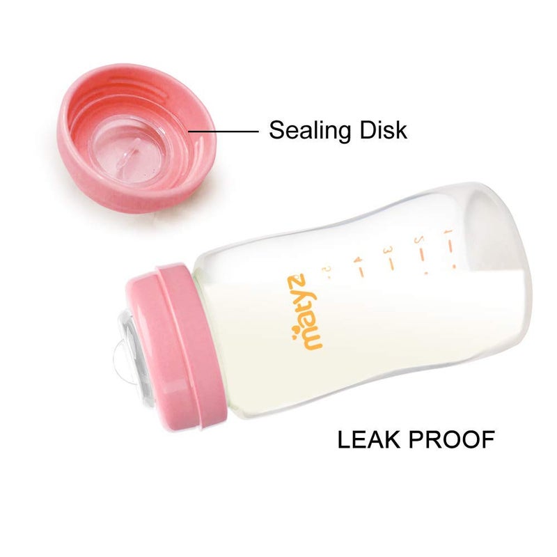 Matyz 4-PACK Breast Milk Collection And Storage Bottles (Pink, 8oz Each) - No BPA Breastmilk Storage Containers With Lids - Pumping Storage Bottles For Philips Avent Medela Spectra Breast Pumps - Image 3