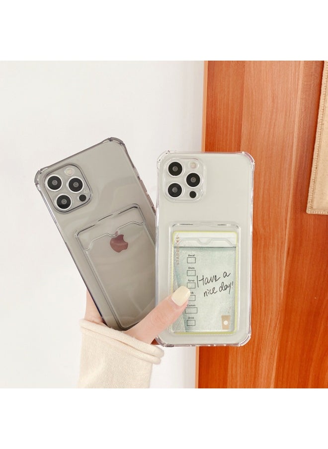 Generic - Transparent Card Holder For IPhone15Pro Max Apple 14 Mobile Phone Case 13/12 Can Hold Card 11 Soft Xs-Color:xym Card Package Transparent Purple-Applicable Model:14plus (without Packaging) - Image 1