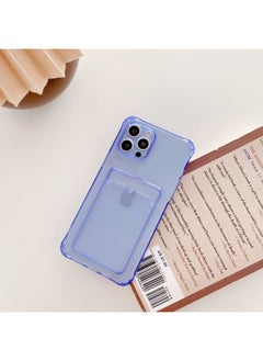 Transparent Card Holder For IPhone15Pro Max Apple 14 Mobile Phone Case 13/12 Can Hold Card 11 Soft Xs-Color:xym Card Package Transparent Purple-Applicable Model:14plus (without Packaging)