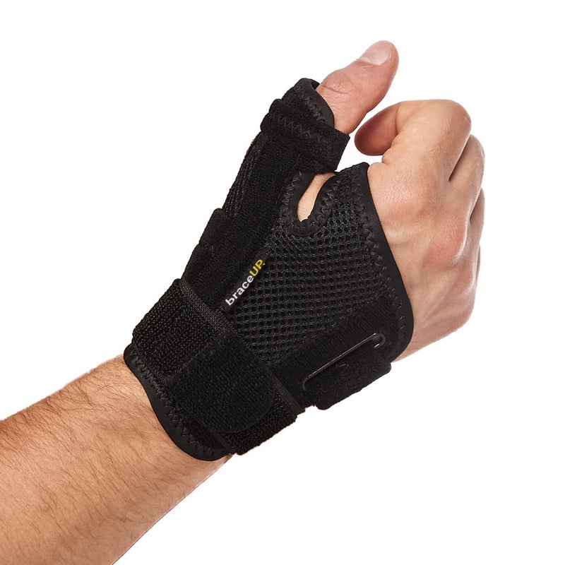 BraceUP BraceUP Thumb Spica Splint Brace Right Left Hand Women and Men CMC with Thumb Support for Arthritis Tendonitis Carpal Tunnel Pain Relief and Thumb Sprain Black 