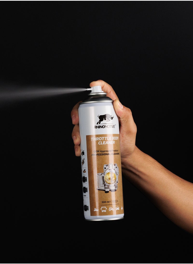 RHINOMOTIVE - RHINOMOTIVE Car Throttle Body Cleaner – Auto Treatment Engine Performance - Removes Dirt, Deposits, Resin, Oil – Made in Germany - 500ml - Image 1