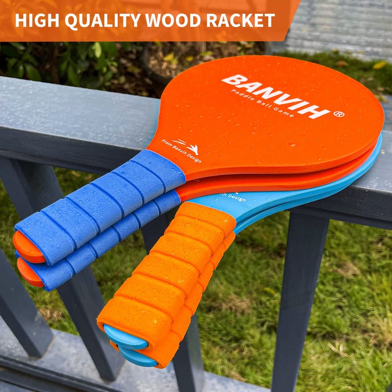 Banvih Badminton Set 4 Rackets  Paddle Ball Outdoor Games For Kids Teens Adults And Family  Sports Beach Toys - For Yard  Lawn  Camping Games Essentials - Image 4