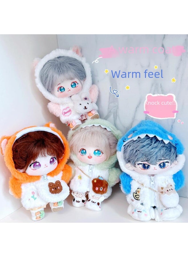 20cm Cotton Doll Clothes Star Doll Nude Plush Warm Jacket Toy Soft Stuffed Clothing For Girls Play Dress Up Fun-Specifications:20cm-Color:Pink Cat Warm Coat - Image 2