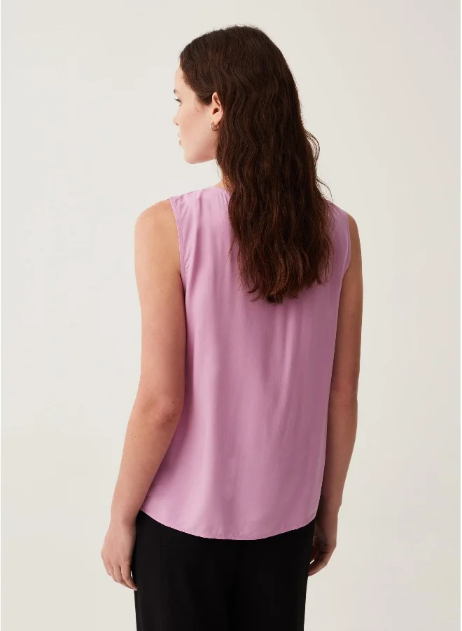 Ovs Ovs Sleeveless Blouse With Pleating
