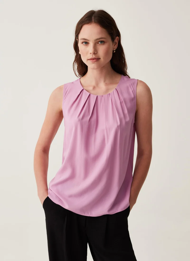 Ovs Ovs Sleeveless Blouse With Pleating