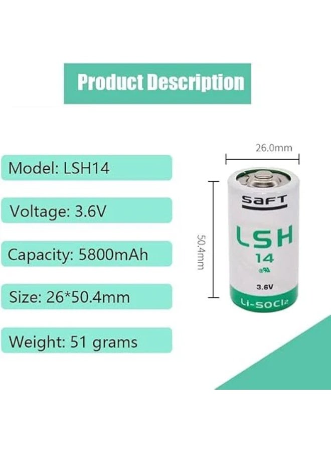 SAFT LSH14 3.6V Lithium Battery – High Rate Li-SOCl₂, 1/2 AA - Image 2