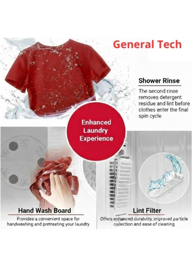 General Tech 5 Kg Twin Top Loading Semi Auto Washing Machine, Noiseless, Easy to Move - Image 3