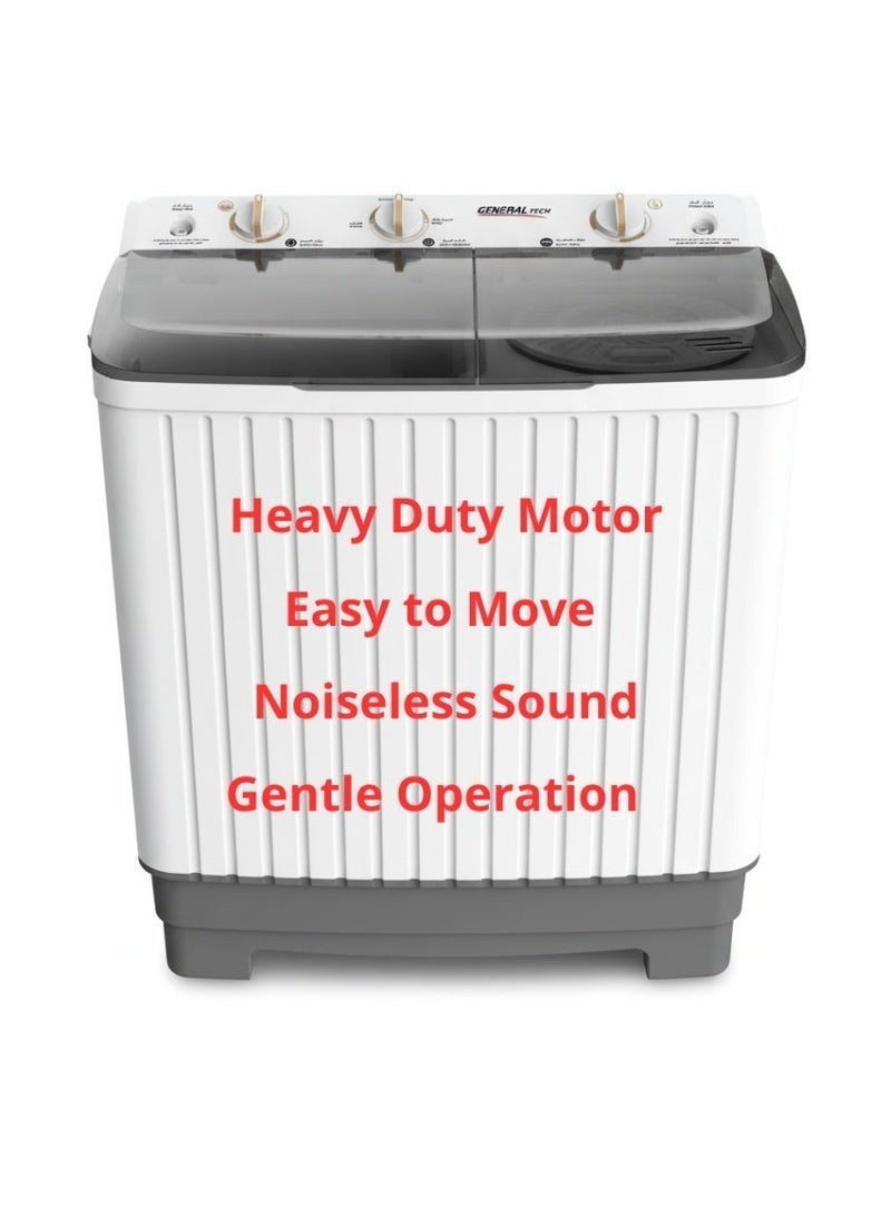 General Tech 5 Kg Twin Top Loading Semi Auto Washing Machine, Noiseless, Easy to Move - Image 4