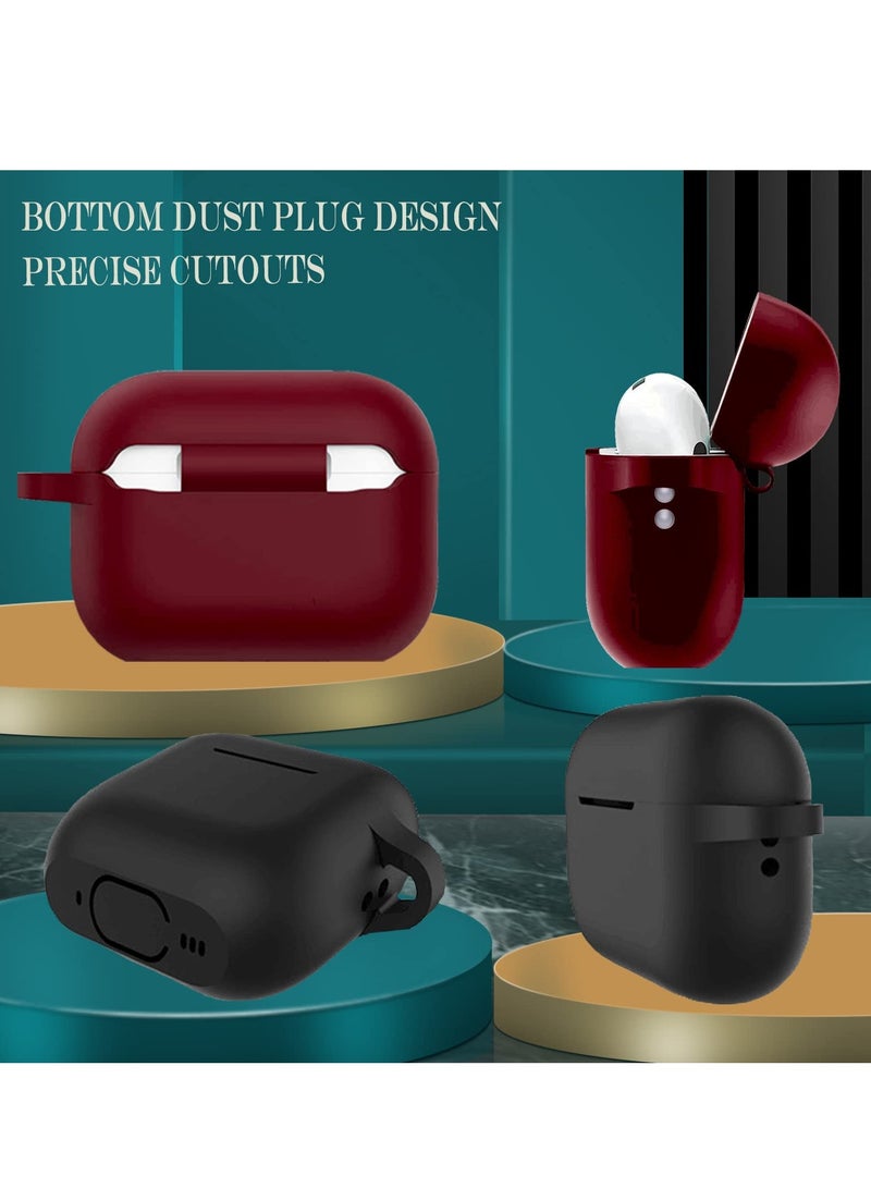 AirPods Pro 2 Case Cover and AirPods Pro Case for Women and Men, Soft Silicone Protective Case for Airpods Pro 2nd Generation 2022 and AirPods Pro 1st 2019 with Keychain Front LED Visible Red - Image 4