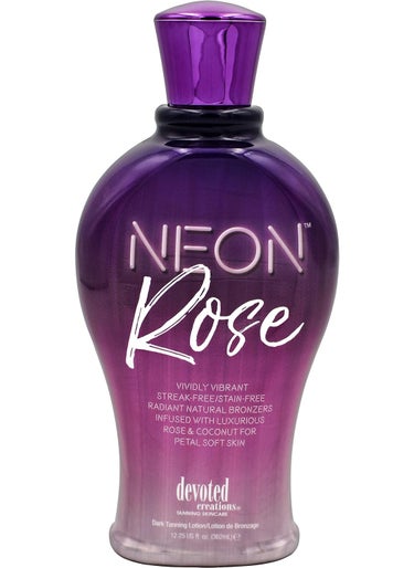 Devoted Creations Neon Rose Tanning Lotion with Natural Bronzers 1225 oz