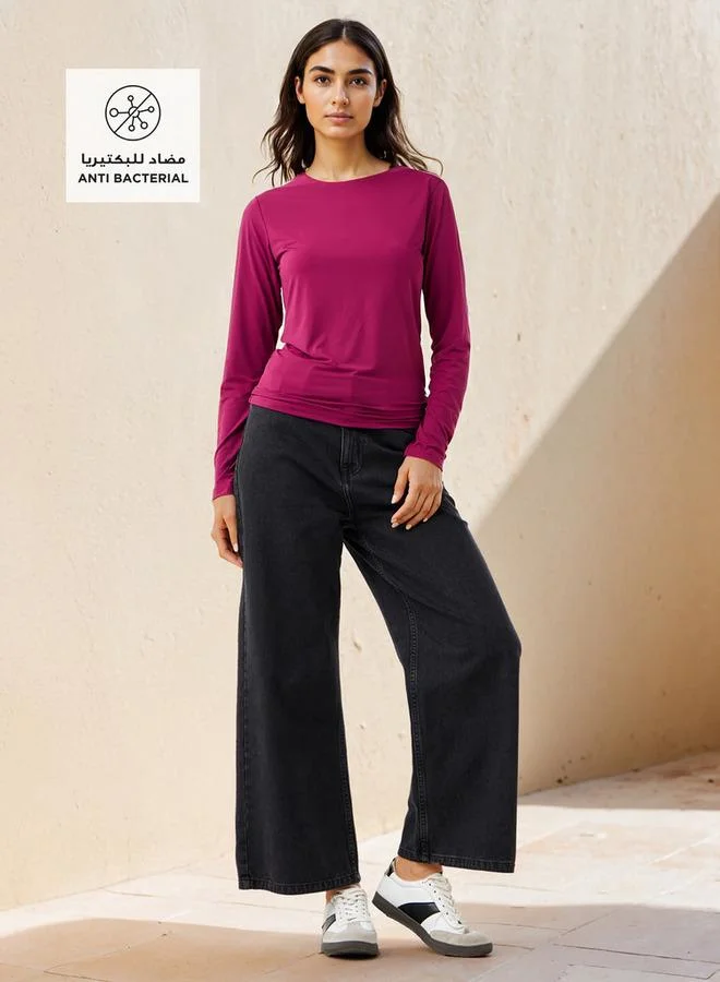 سبلاش فيڤ تيشيرت بياقة دائرية وأكمام طويلة