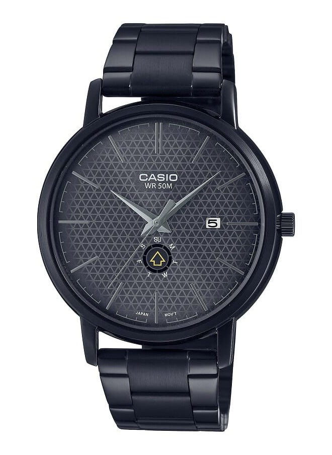 CASIO - Men Watch Analog Black Dial Stainless Steel Ion Plated Case And Band MTP-B125B-8AVDF - Image 1