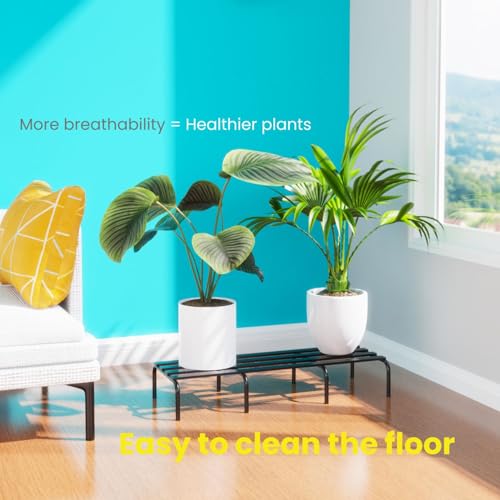 WonderStand ARMADA Heavy-duty Plant Stands (Set of 4) Rectangular Plant Stand for Balcony Metal Plant Stand for Living Room with 7 Layer Coating (Rectangle Black) - Image 3