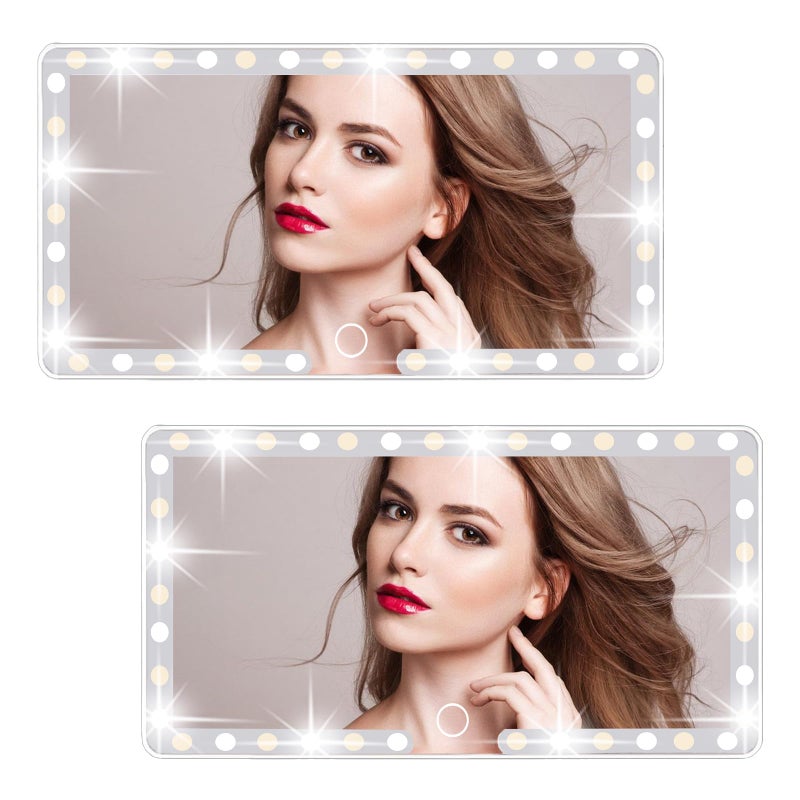 Deluxsa Car Sun Visor Vanity Mirror Makeup Mirror with Dimmable Touch ScreenUniversal for Car SUV2 Pcs - Image 3