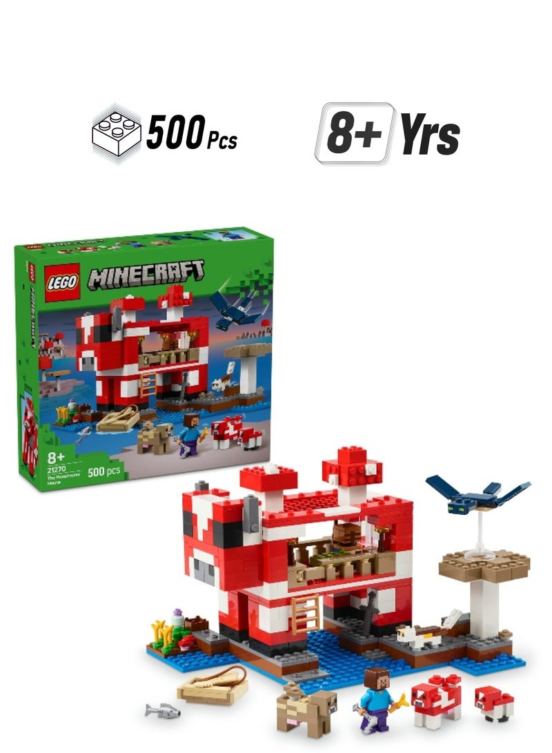 LEGO Minecraft The Mooshroom House 21270 Building Set (500 Pieces) - Image 1