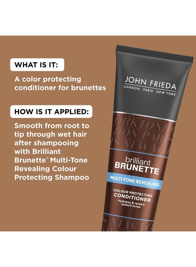 John Frieda Brilliant Brunette Multitone Revealing Color Protecting Conditioner For Maintaining Color Treated Hair Antifade Conditioner 8.45 Oz (Pack Of 2) With Sweet Almond Oil & Crushed Pearls - Image 4
