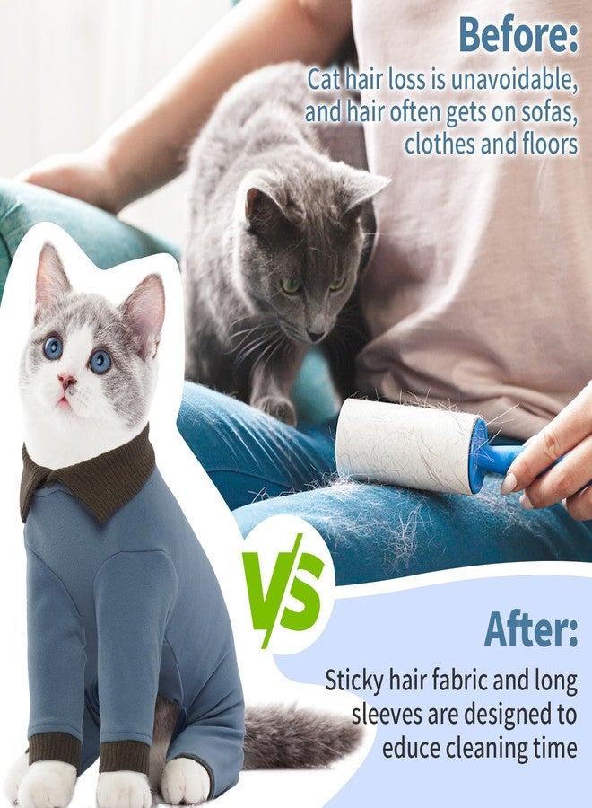 T'CHAQUE Sticky Hair Cat Clothes, Professional Recovery Suit for Cats, Anti-Shedding Shirt Outfit, Soft Pajamas for Kittens, Post-Surgery Onesie for Male & Female Cats, Fuchsia, Large - Image 2