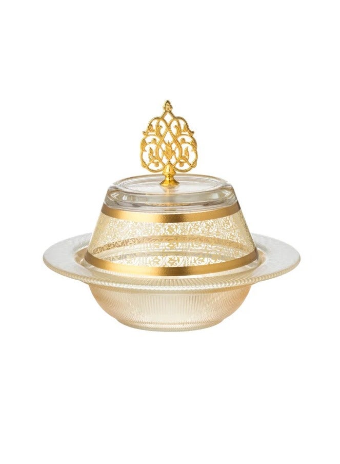 هيك تمرية زجاج فضي غطاء زجاج تصميم عصري قطر 17.5سم - Image 1