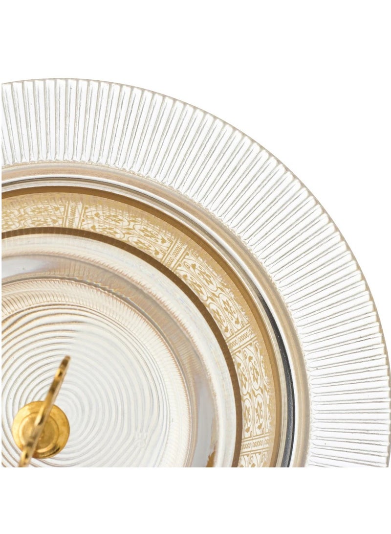 هيك تمرية زجاج فضي غطاء زجاج تصميم عصري قطر 17.5سم - Image 3