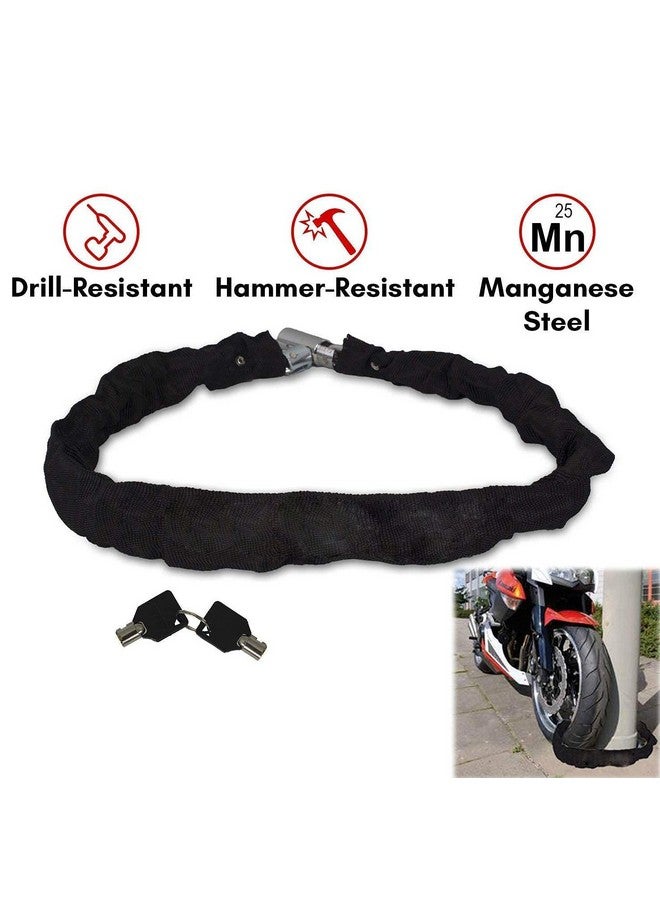 Allextreme Exbhcl1 Heavy Duty Stainless Steel Helmet Lock Anti-Theft Luggage Secure Chain Lock Device With 2 Keys (Black) - Image 4