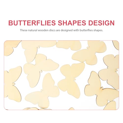 TINKSKY 50pcs Wooden Butterfly Shapes Craft Blank, Natural Unfinished Cutout Shape Wooden Butterfly, Christmas, Wedding, Guestbook, Decoupage Family Tree Decoration Valentine's Day Gift DIY - Image 4