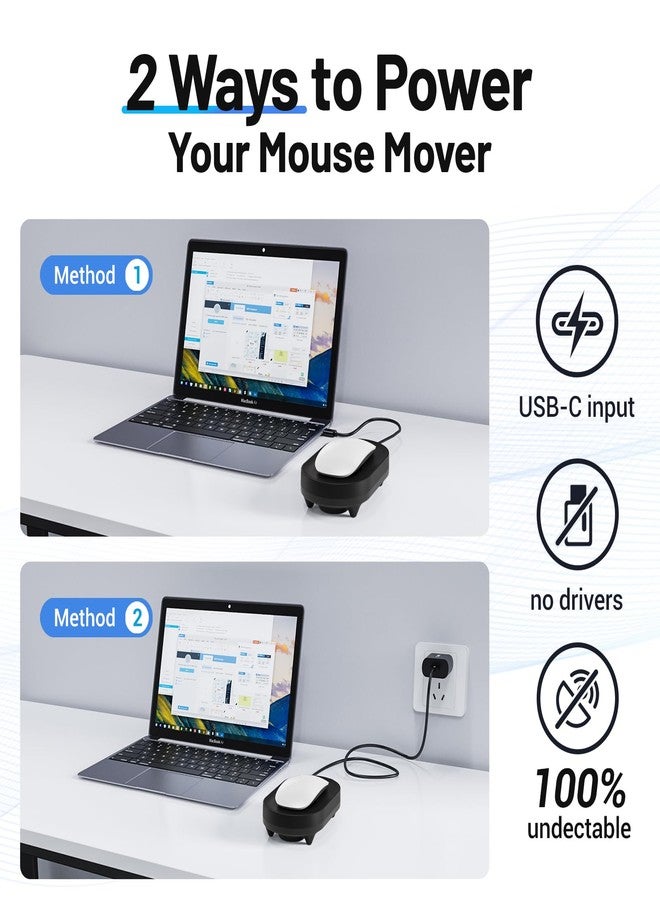 HONKID Undetectable Mouse Mover Jiggler with ON/Off Switch and USB Port Drive-Free,Simulate Physical Automatically Mouse Movement,Prevent Computer Laptop Inactive/Lockdown (Black) - Image 4