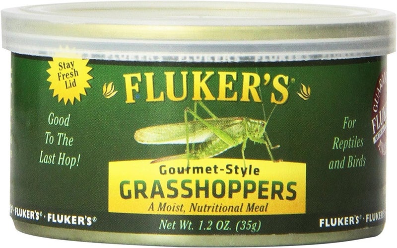 Fluker's Gourmet Canned Food for Reptiles, Fish, Birds and Small Animals, Grass Hoppers 1.2 oz - Image 1