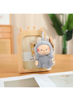 Generic Cartoon Labubu Labubu Vinyl Face Plush Toy Ornaments Keychain Macaron Series Pendant Wholesale-Color:Second Generation Gray-Height:Does Not Include Gift Box  - Image 1