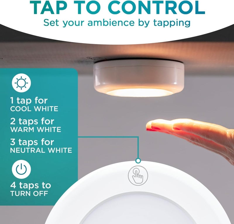 Brilliant Evolution Wireless LED Puck Light | Works with Remote Control | Under Cabinet, Closet Light | Battery Powered | Under Counter Lighting (Pack of 1) - Image 4