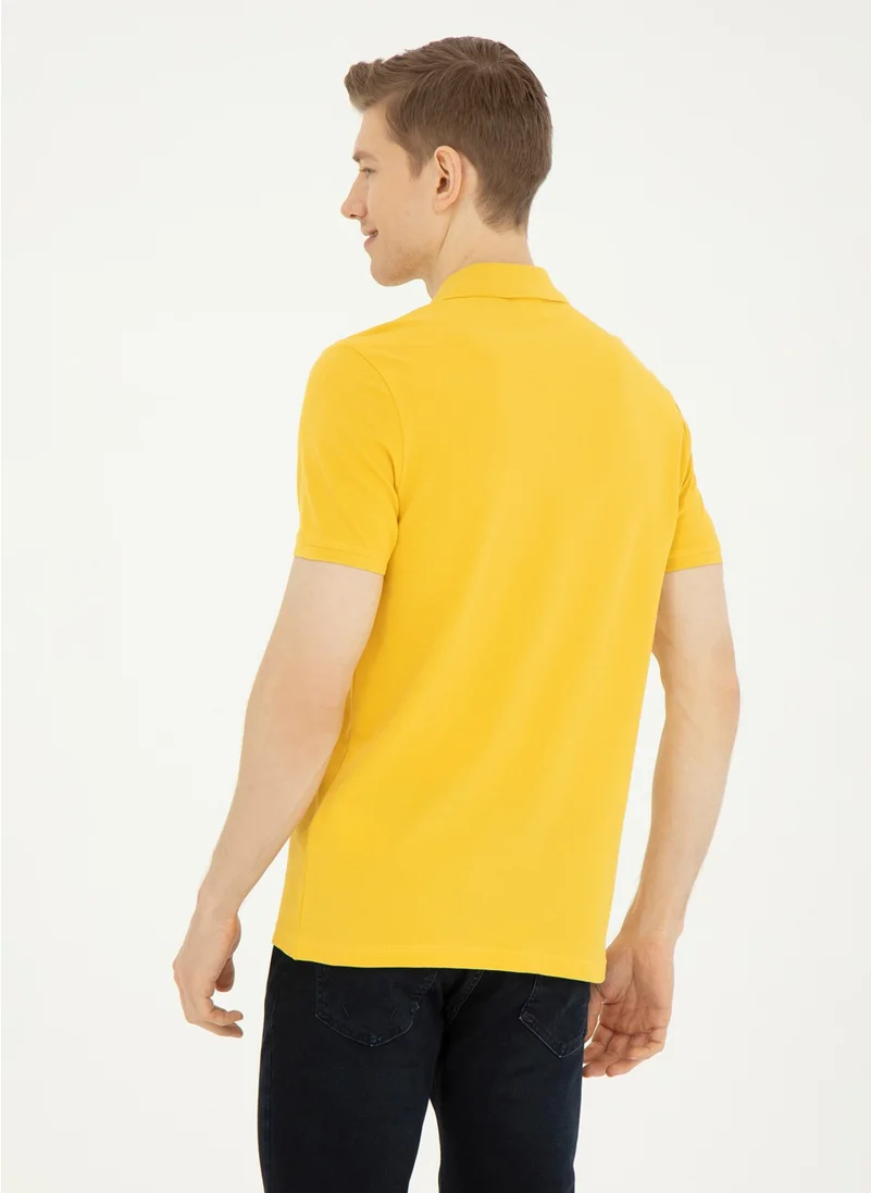 U.S. Polo Assn. Base. Polo Assn. Polo Neck Saffron Men's T-Shirt GTP04IY024