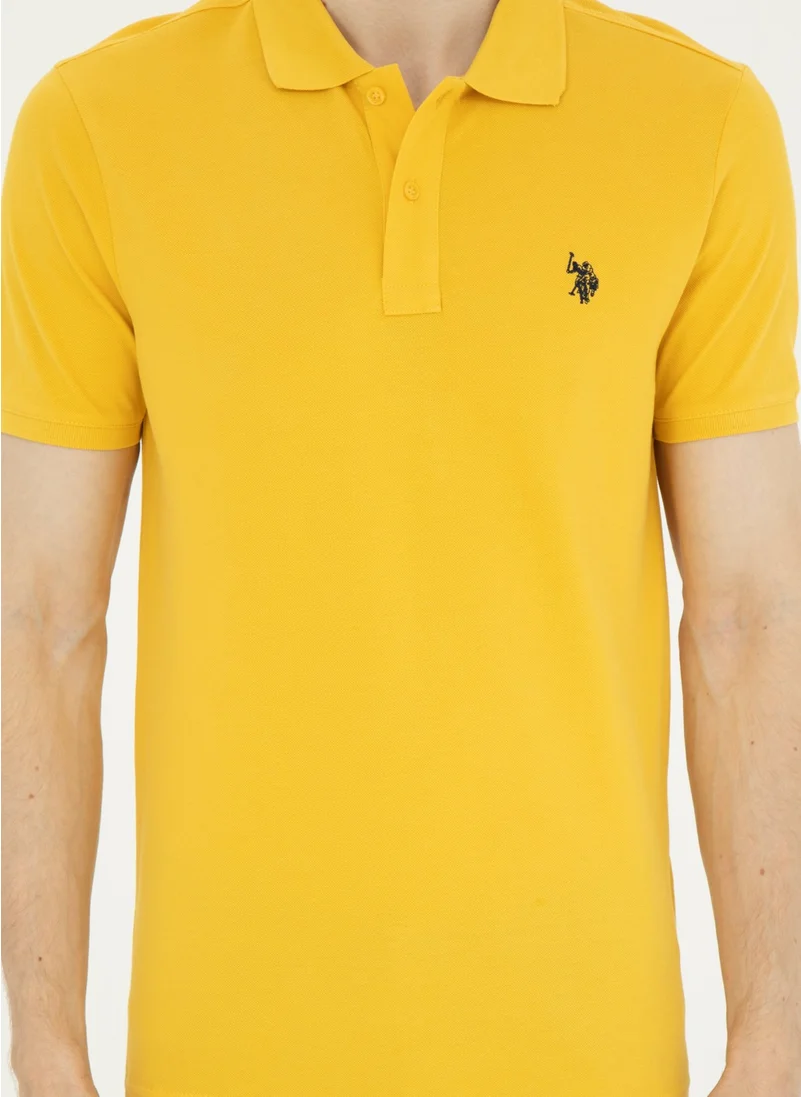 U.S. Polo Assn. Base. Polo Assn. Polo Neck Saffron Men's T-Shirt GTP04IY024