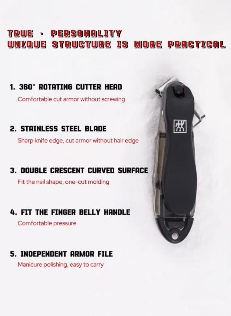 زويلينج ZWILLING Professional Large Nail Clipper (Black) تصميم مقاوم للصدأ من الفولاذ المقاوم للصدأ. - Image 2