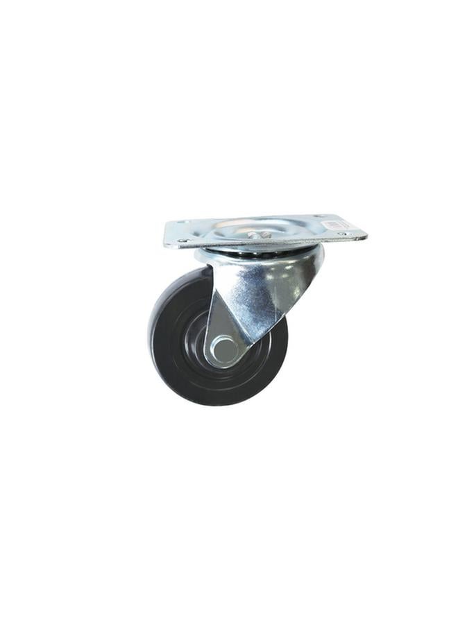 ACE Durable Plate Type Swivel Caster Silver and Black 4inch 31-40100000-22100C - Image 1