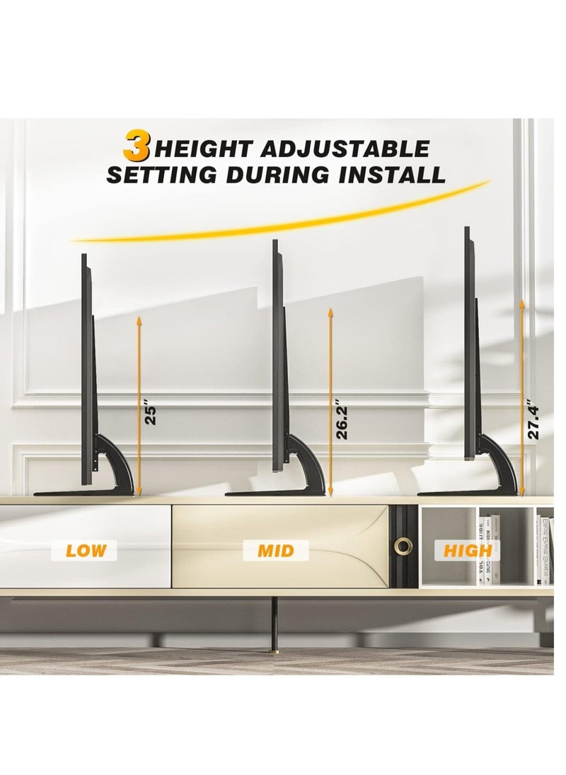 ELTRAZONE "Universal TV Stand Tabletop Mount by 5Rcom: Supports 22 to 65 inch Flat Screen TVs, Adjustable Height, Max 88lbs Capacity, VESA 800 x 500mm - Stable TV Legs for Plasma, LCD, LED Screens" - Image 3