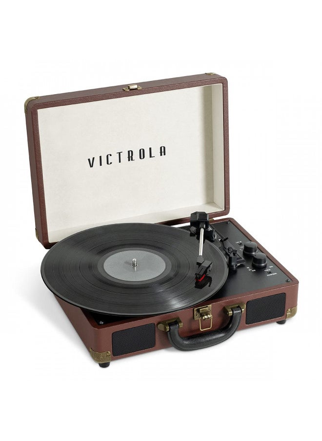 VICTROLA - Victrola Journey+ Bluetooth Suitcase Record Player, Dark Brown (VSC-400SB-DBR-SDF) - Image 1