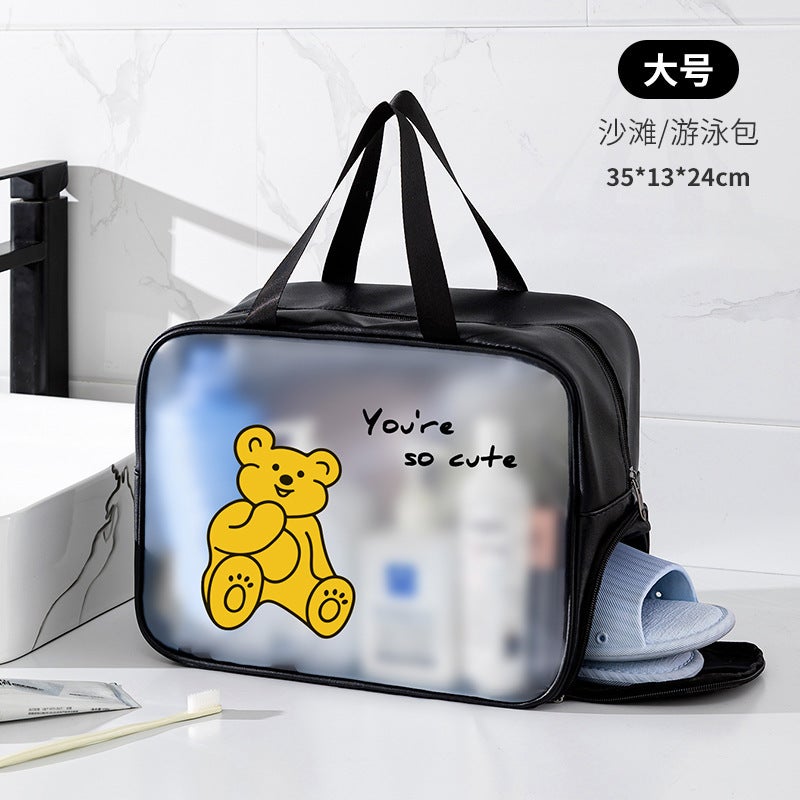 Cosmetic Bag Large Capacity Advanced Sense Dry And Wet Separate Waterproof Wash Bag Travel Storage Beach Bag Partition Swimming Bag - Image 1
