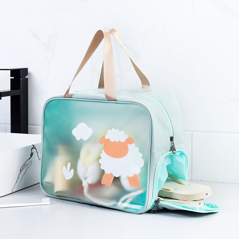 Cosmetic Bag Large Capacity Advanced Sense Dry And Wet Separate Waterproof Wash Bag Travel Storage Beach Bag Partition Swimming Bag - Image 2