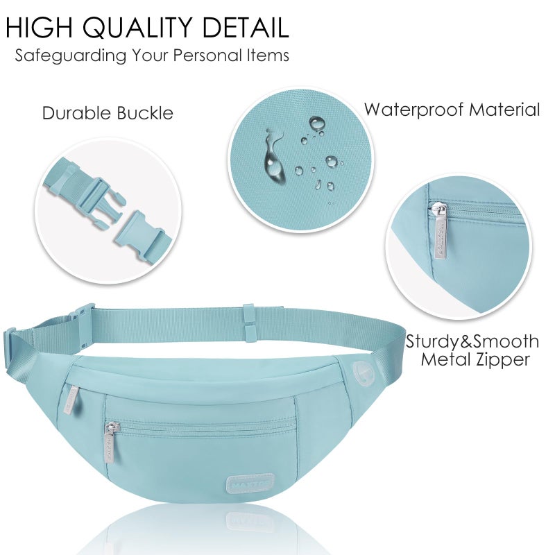 MAXTOP Large Crossbody Fanny Pack with 4-Zipper Pockets,Gifts for Enjoy Sports Festival Workout Traveling Running Casual Hands-Free Wallets Waist Pack Phone Bag Fits All Phones - Image 4