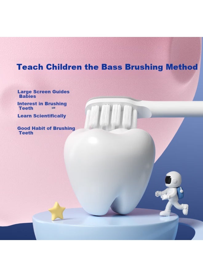 B-Air Bair K6 Children's Electric Toothbrush, Smart Vibration, Fully Waterproof, For Primary School Girls And Children, Soft Bristles, Gum Protection, Sensor Charging, 3-6 Years Old, Gift For Kids, Carlo Pink - Image 5