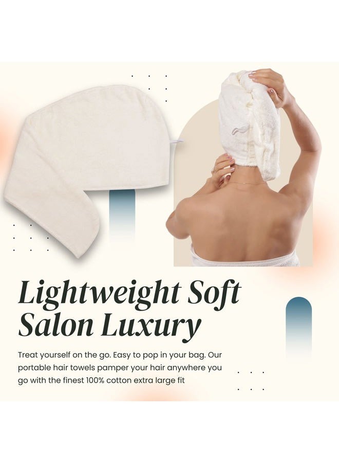 Aspen5 Huge Cotton Hair Towel Wrap for Women (Coral White) - Image 5