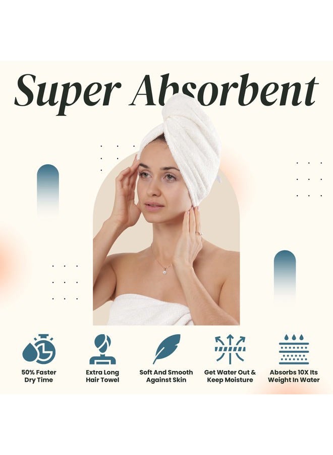Aspen5 Huge Cotton Hair Towel Wrap for Women (Coral White) - Image 3