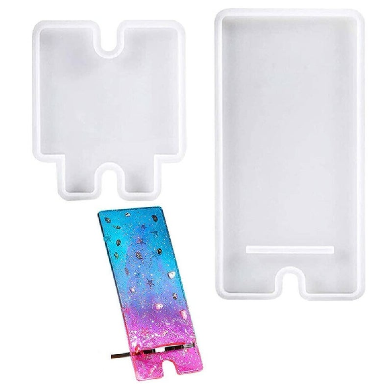 R H LIFESTYLE Silicone Mobile Cell Phone Stand Holder Resin Mold (Mobile Stand Mold 2 PCS) - Image 1