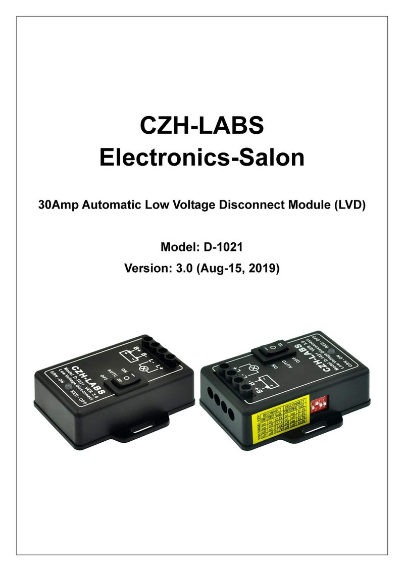 CZH-LABS LVD Low Voltage Disconnect Module. 12V / 30Amp Black ABS Panel Mount Terminal Block - Image 4