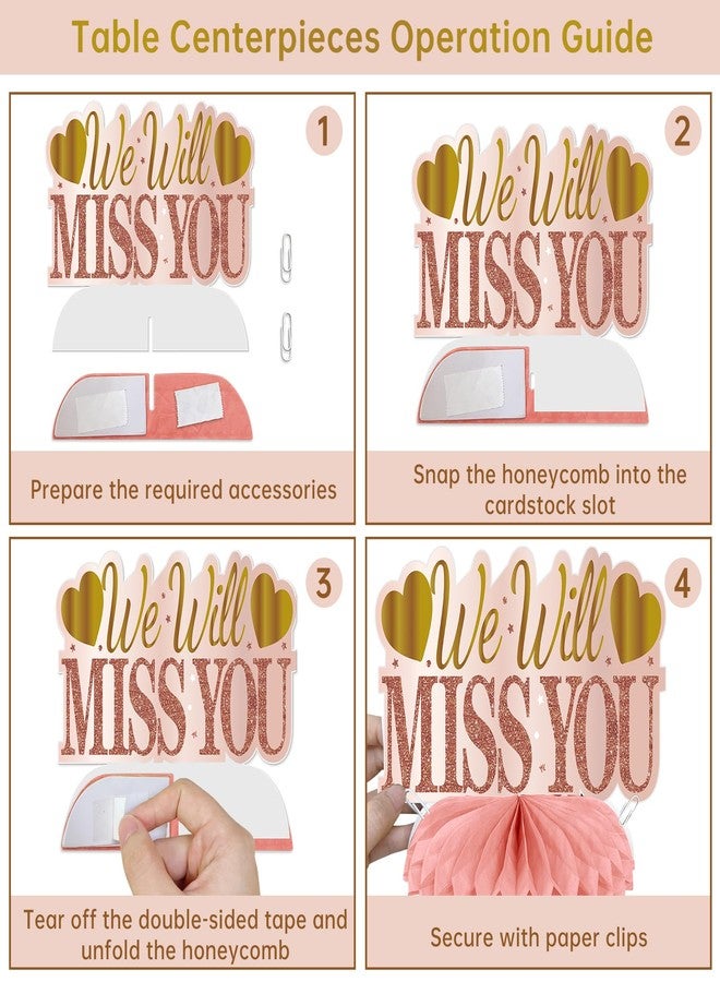 Uiorgui Going Away Party Decorations, Who Said You Could Leave Banner Good Luck We Will Miss You Farewell Decorations Retirement Goodbye Decor Table Centerpieces Hanging Swirls Party Supplies, Pink Rose Gold - Image 5