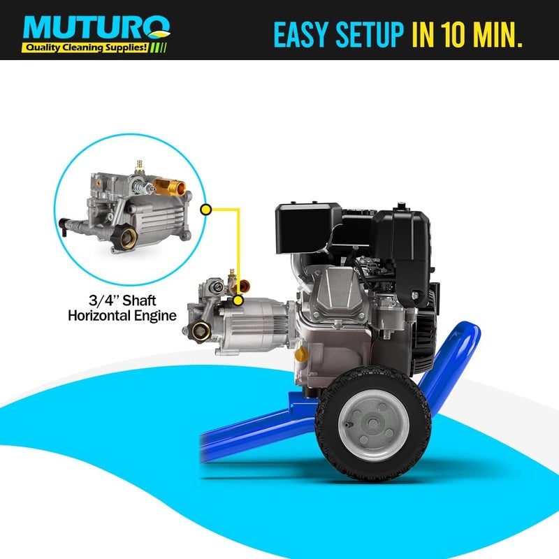 MUTURQ 3/4" Shaft Horizontal Pressure Washer Pump, 2600-3000 PSI, 2.5 GPM, OEM Replacement for Honda and More - Image 5
