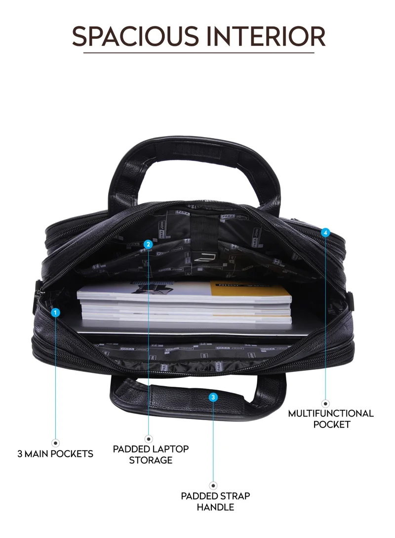 PARAJOHN Secure Business Professional Multi-Purpose Travel Laptop Bag with Hideaway Handles, Cross Shoulder Strap, Protective Padding, Office Bag, Macbook Bag