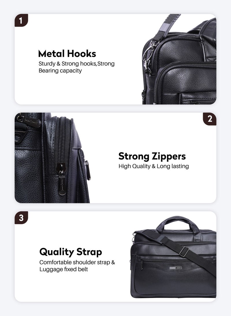 PARAJOHN Secure Business Professional Multi-Purpose Travel Laptop Bag with Hideaway Handles, Cross Shoulder Strap, Protective Padding, Office Bag, Macbook Bag - Image 3