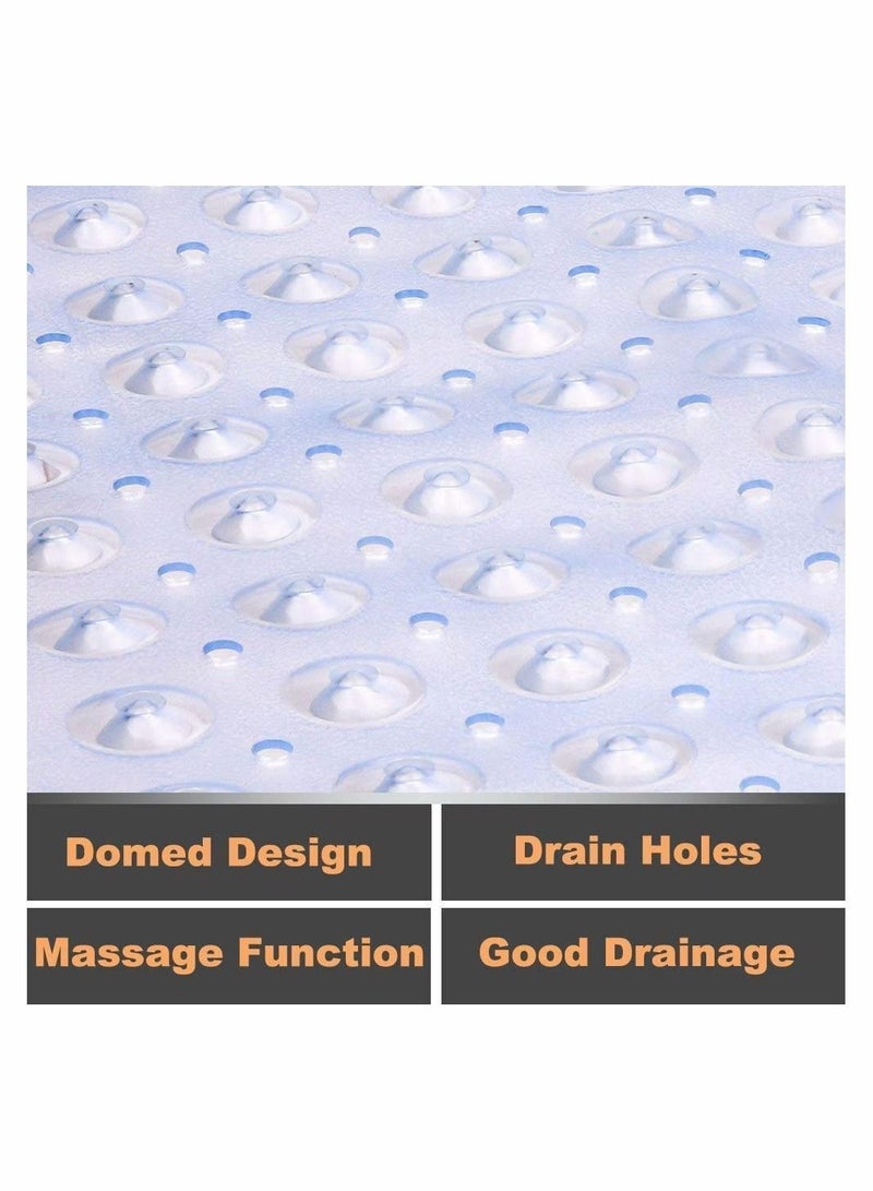 Y&D Square Shower Mat Non Slip Anti Mould Machine Washable Bathtub with Suction Cup Safety Bath Mat, Antibacterial Rubber Kids Drain Holes, 53 × 53cm, Transparent White - Image 5